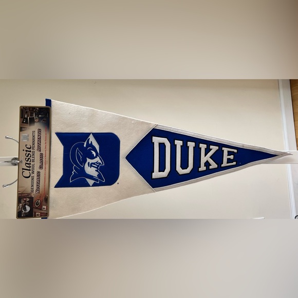 Duke University Vintage Blue Devils Huge 40” x 16” wool blend Pennant